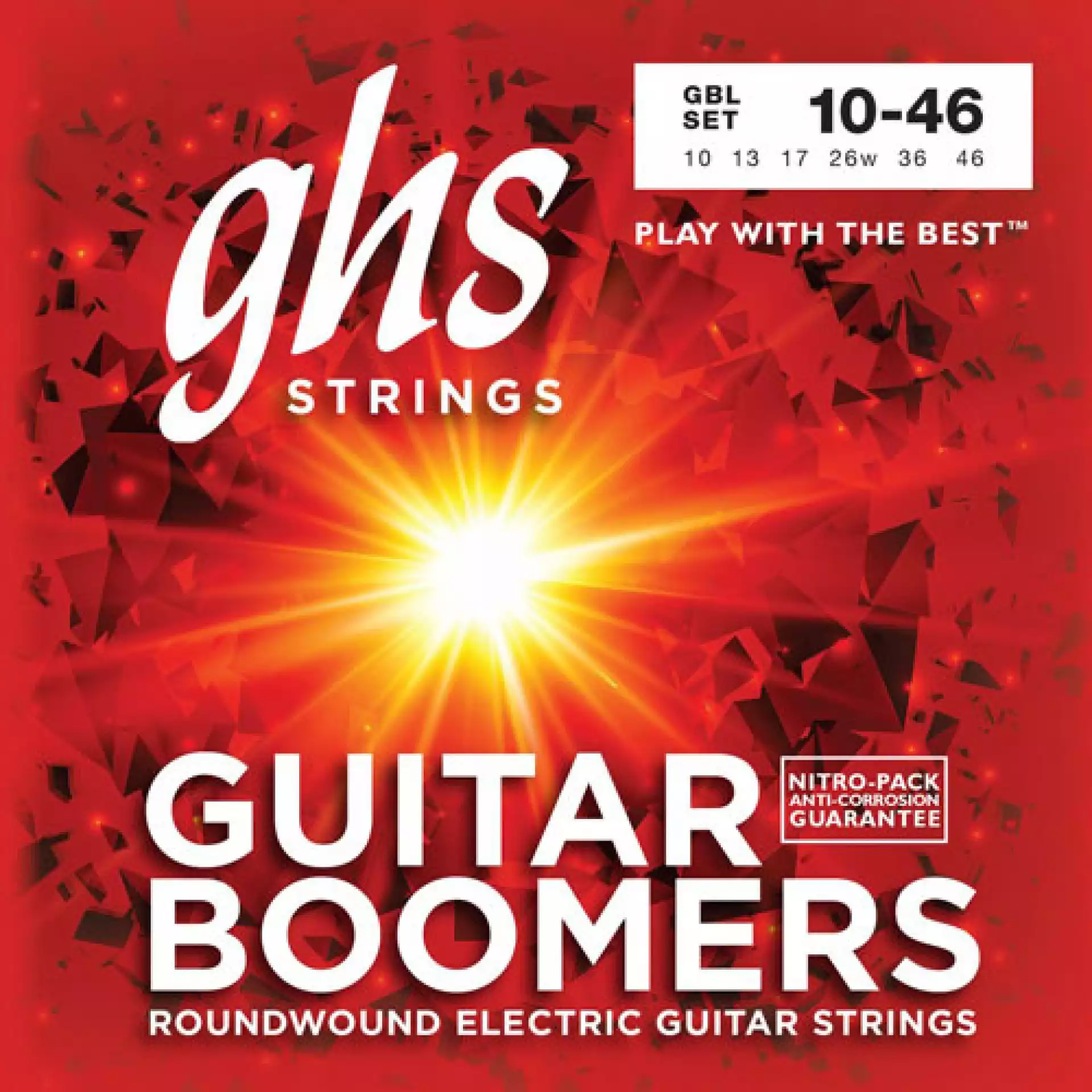 GHS GBL Boomers Roundwound Light Electric Guitar Strings (6-String Set, 10 - 46)