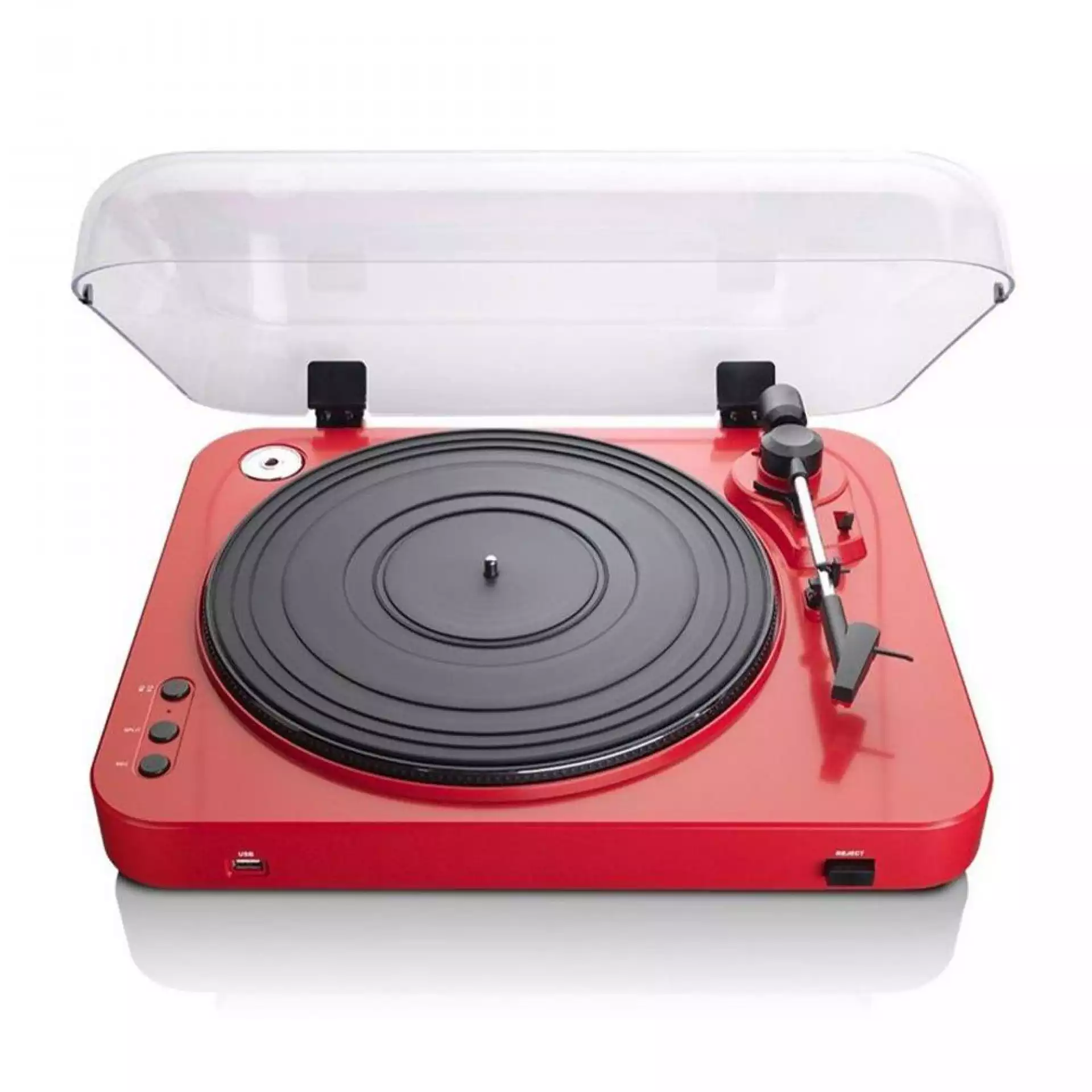 Lenco L-85 Turntable w/ mechanical arm lift and autostop return Red