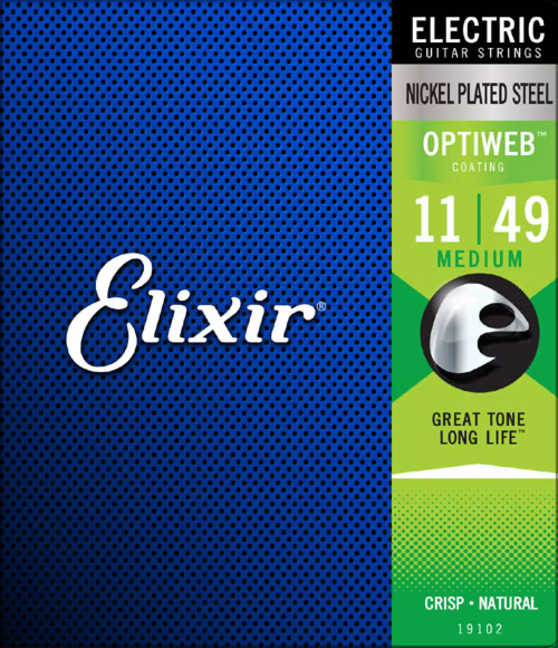 Elixir 19102 Optiweb Med Nickel-Plated Electric Guitar Strings 11-49