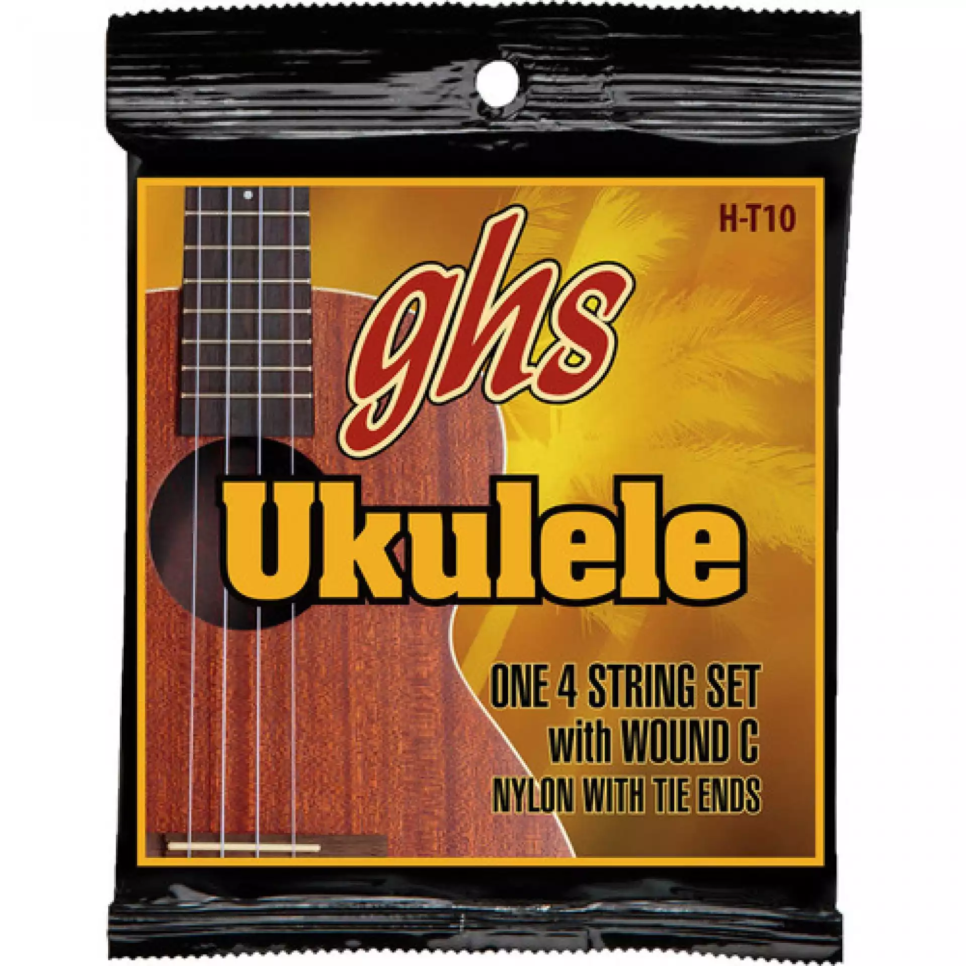 GHS H-T10 Tenor with Wound 3rd Bl. Nylon Ukulele St.4-St Set, Tie End, 28 -36)