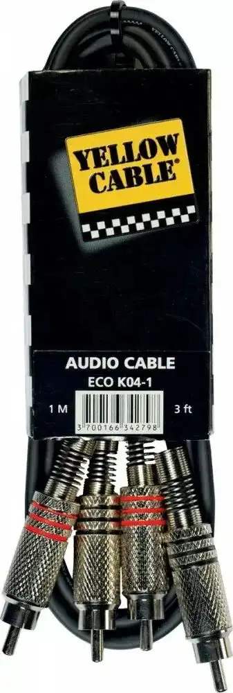 YELLOW K04-1 2xRCAM/2xRCAM 1m- dual RCA kabel