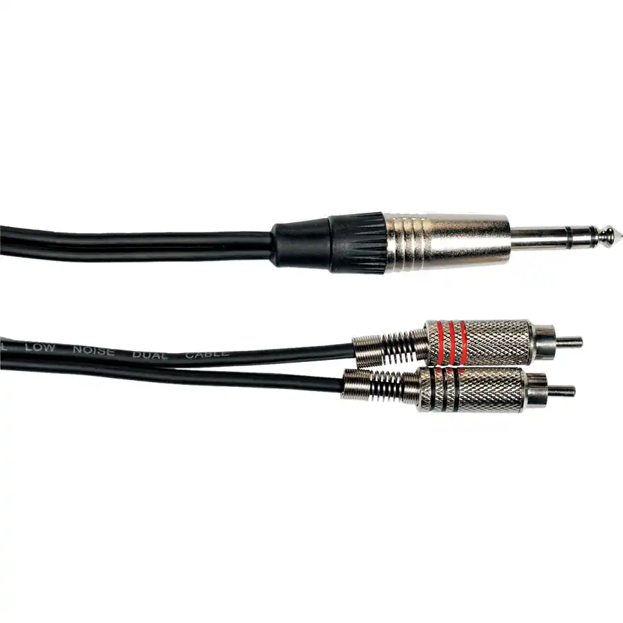 Yellow K02ST-3 2x rca to 1/4 TRS jack cable 3m - audio kabel
