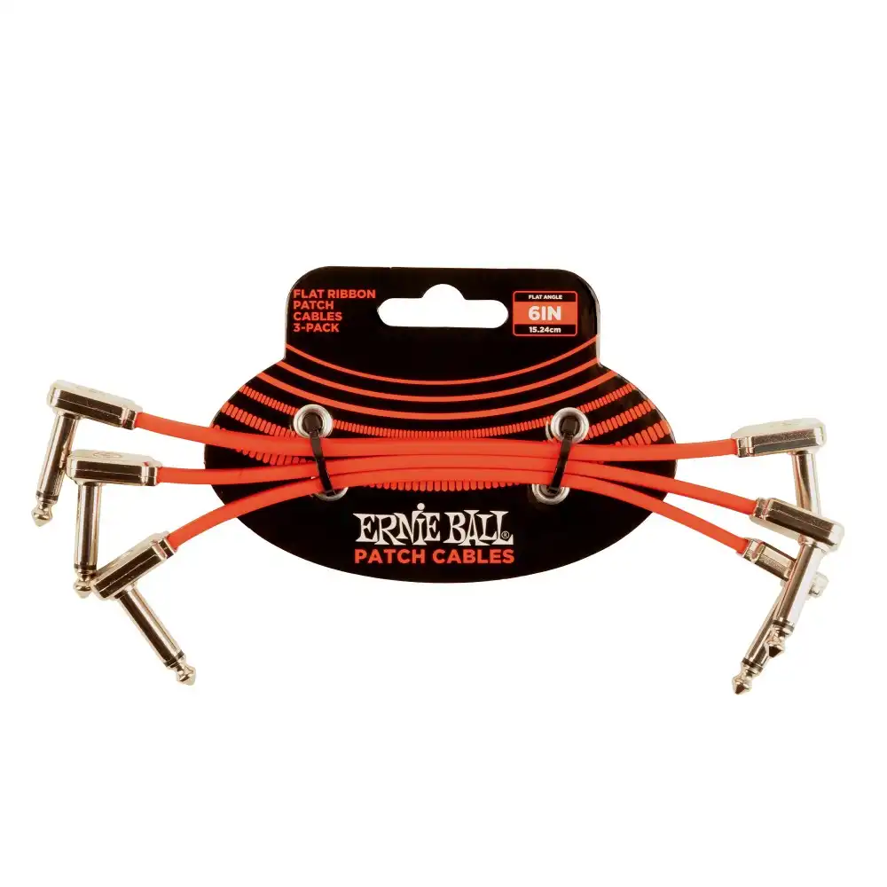 ERNIE BALL 6402 FLAT RIBBON 15cm 3-pack - patch kabel